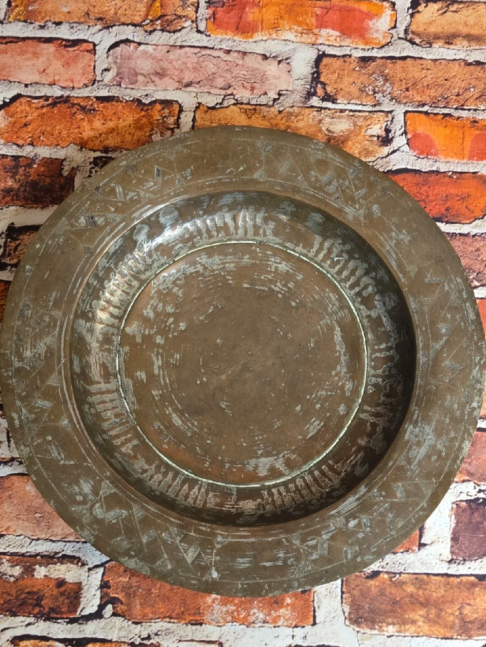 Rustic 19th Century Turkish Handmade Copper Decorative Plate